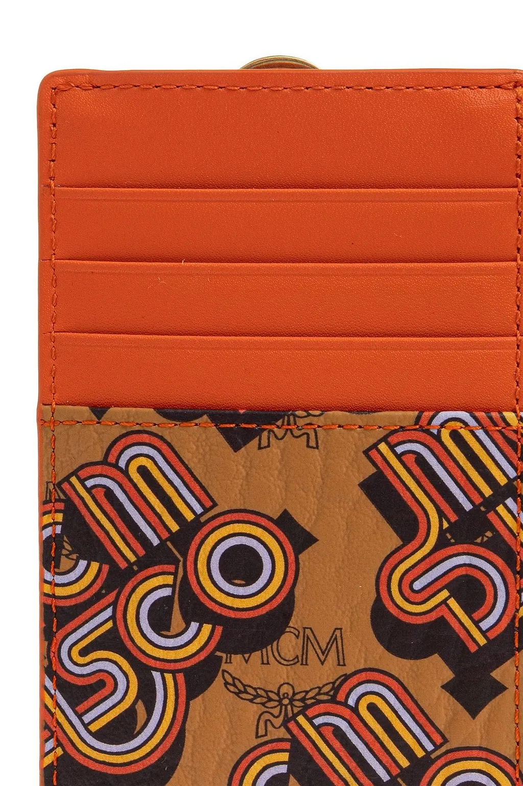 Mcm Printed Zip Card Holder Wallet
