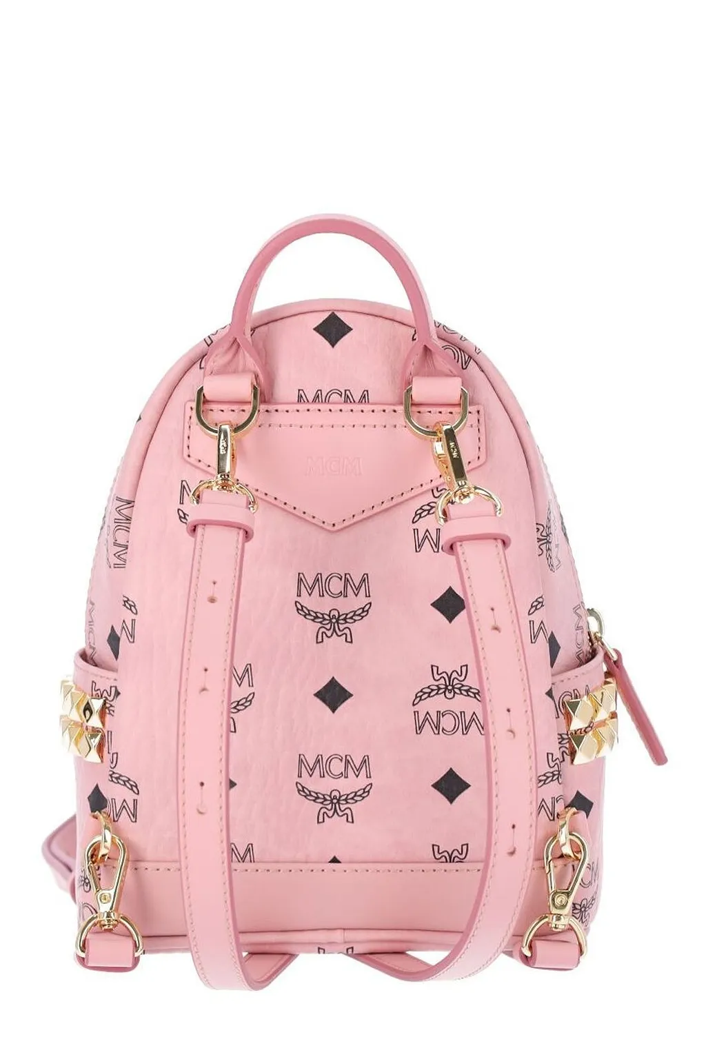 Mcm Studded Logo Mini Backpack