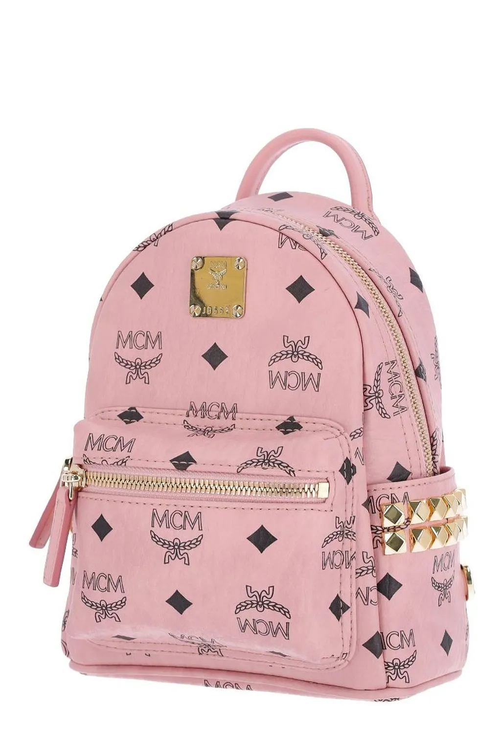Mcm Studded Logo Mini Backpack