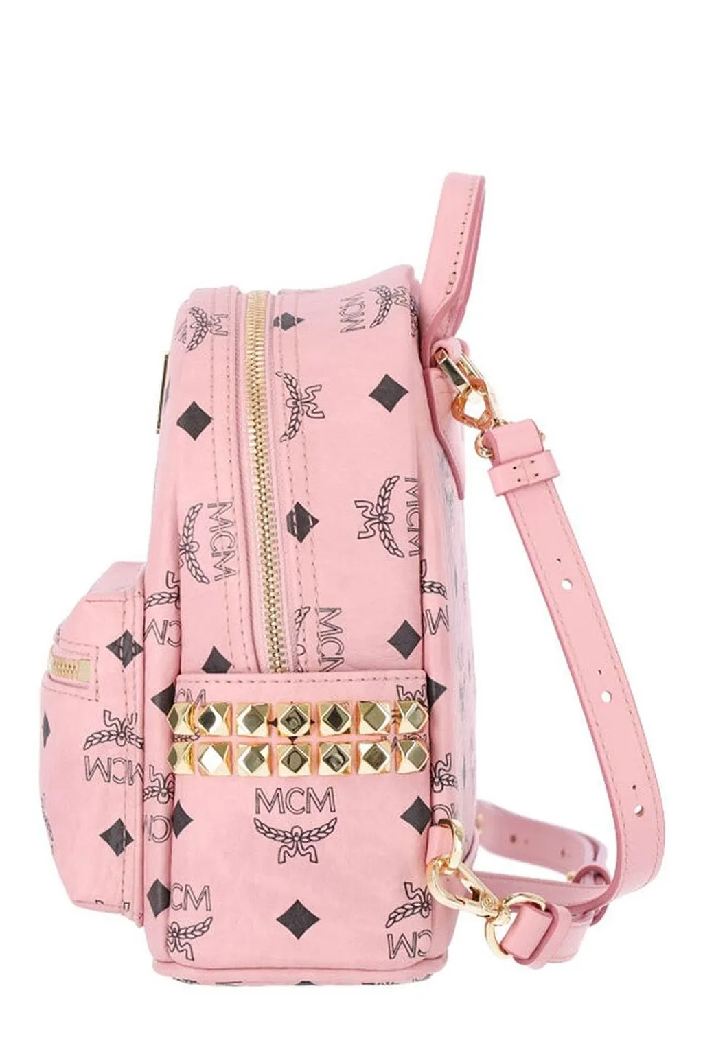 Mcm Studded Logo Mini Backpack