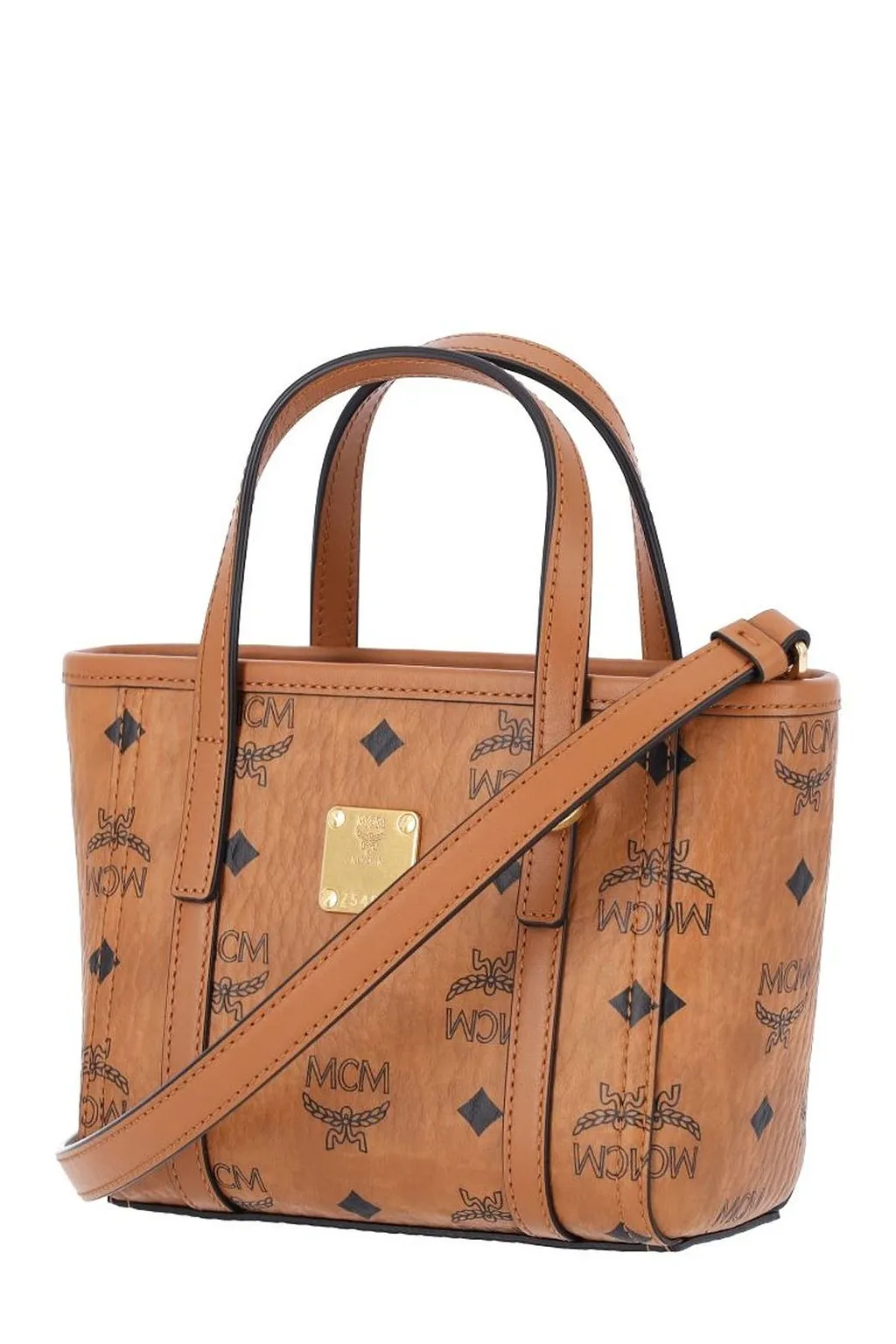 Mcm Toni Top-Zip Mini Shopper Bag