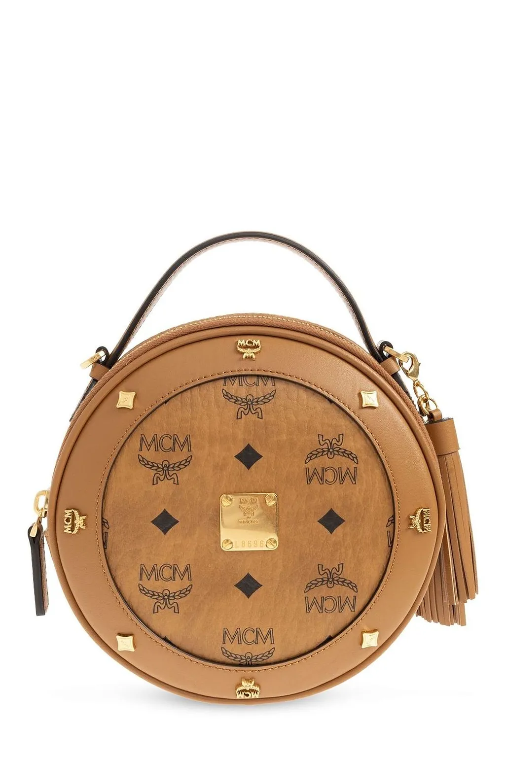 Mcm Visetos Round Shoulder Bag