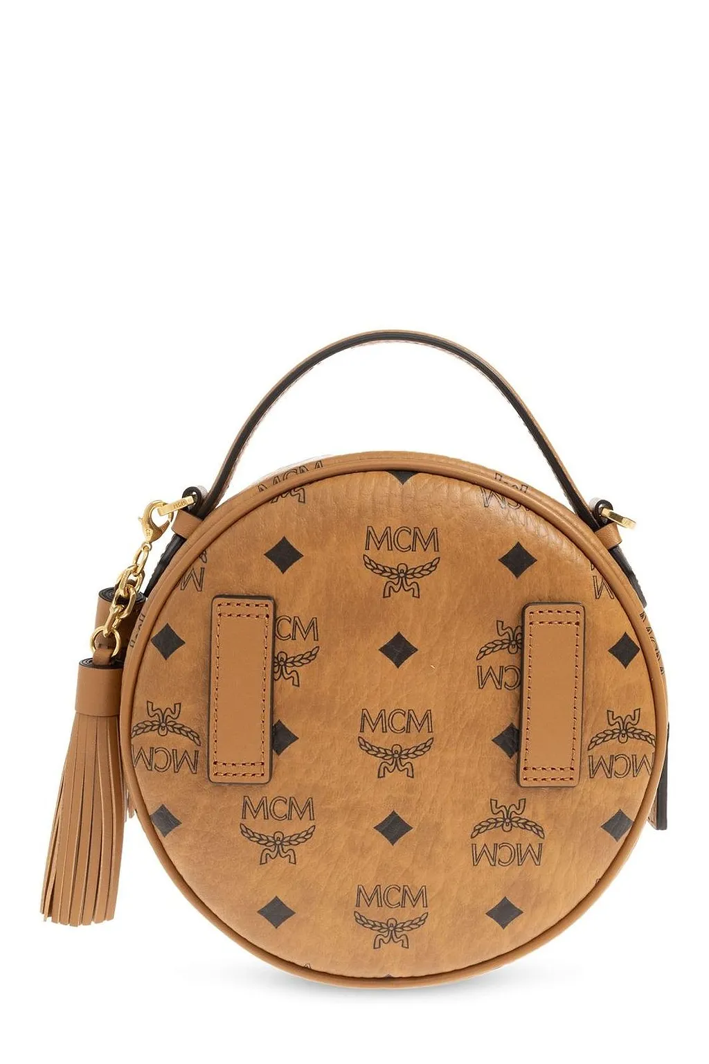 Mcm Visetos Round Shoulder Bag