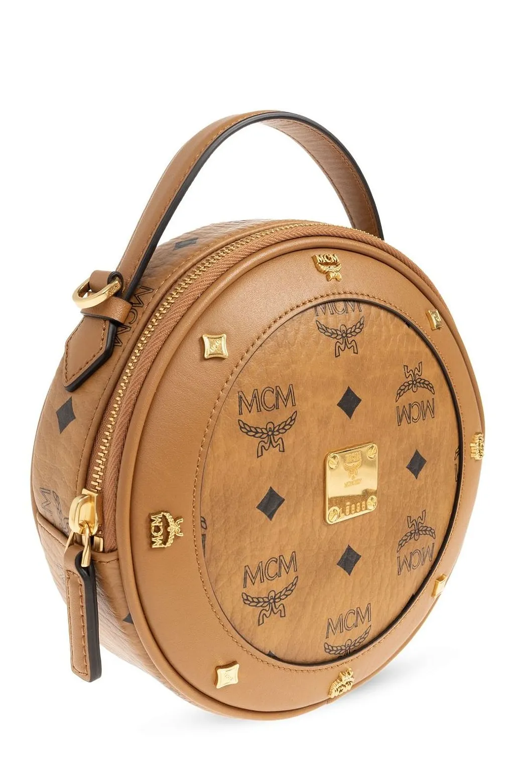 Mcm Visetos Round Shoulder Bag