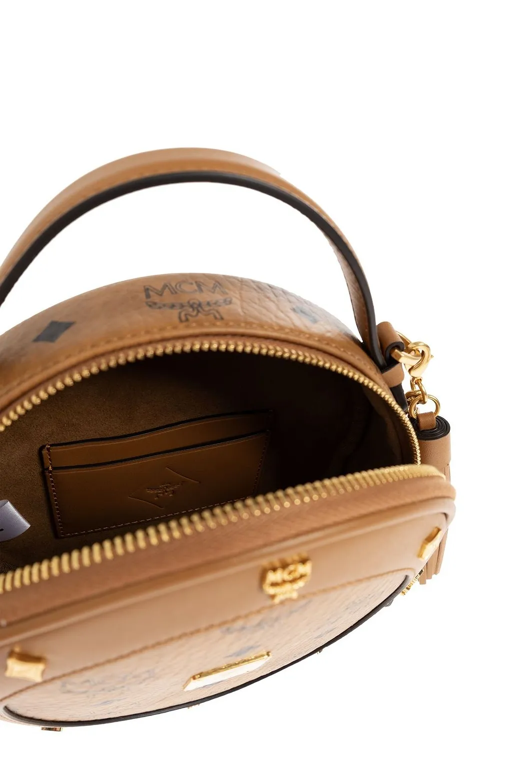 Mcm Visetos Round Shoulder Bag