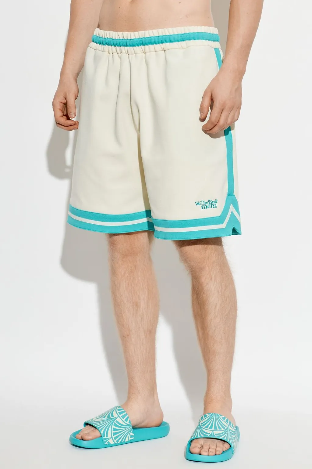 Mcm We The Best Logo Trim Shorts