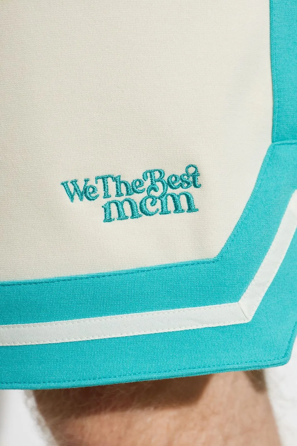 Mcm We The Best Logo Trim Shorts