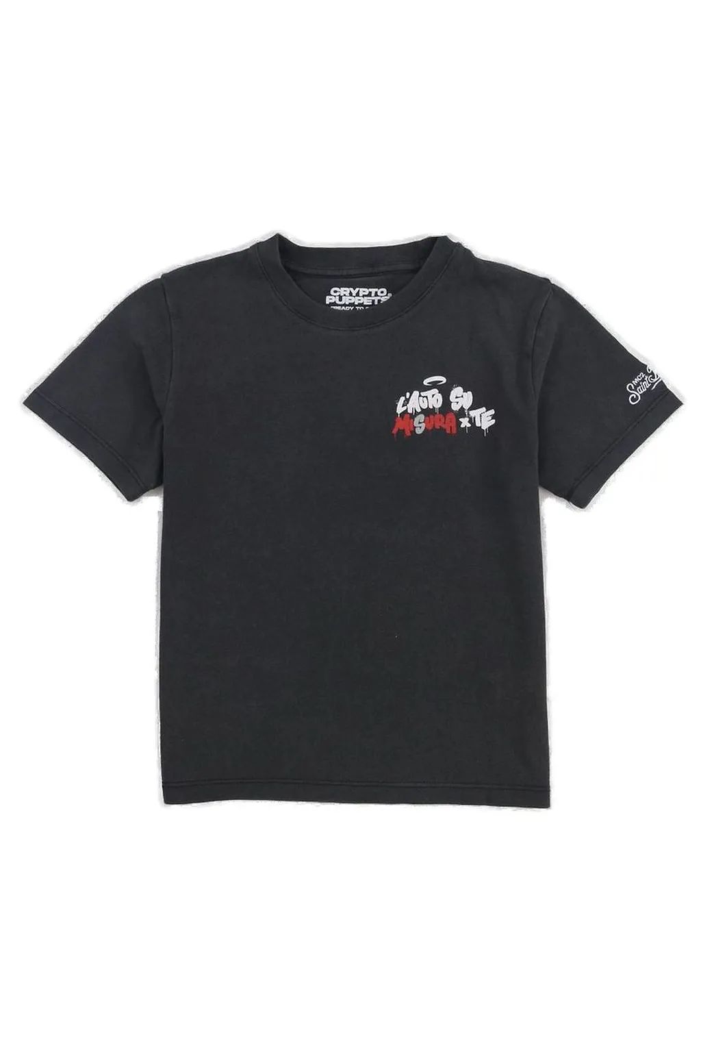Mc2 Saint Barth Kids Slogan Printed Crewneck T-Shirt