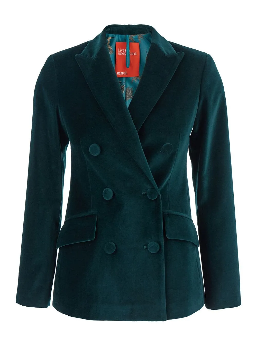 Merci Double-Breasted Velvet Jacket