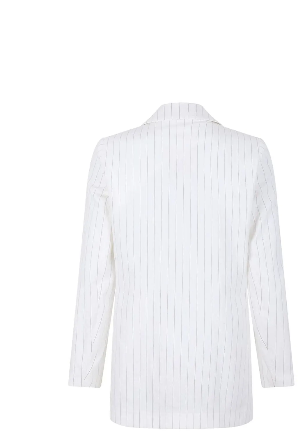 Pinstriped Single-Breasted Blazer