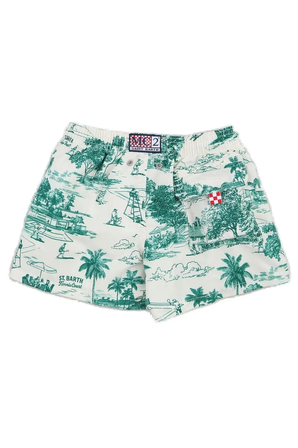 Mc2 Saint Barth Kids Graphic Printed Drawstring Swim Boxers