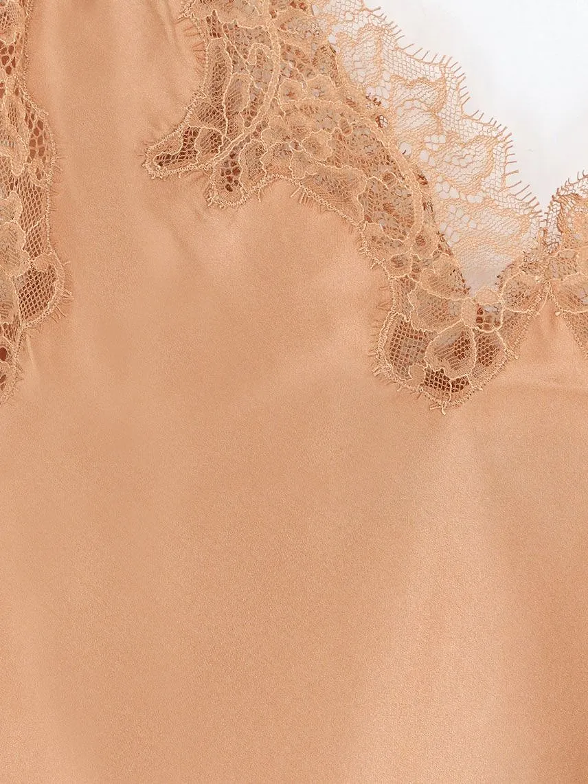 Mes Demoiselles Lace Trim Camisole Top