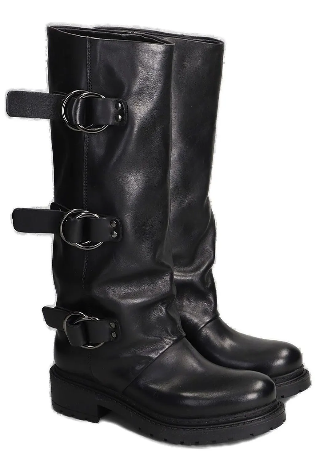 Metisse Buckled Block Heeled Boots