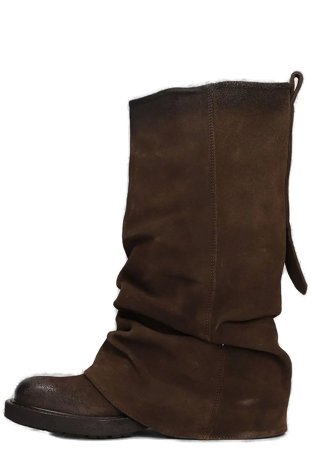 Metisse Slouchy-Effect Distressed-Finish Pull-On Boots
