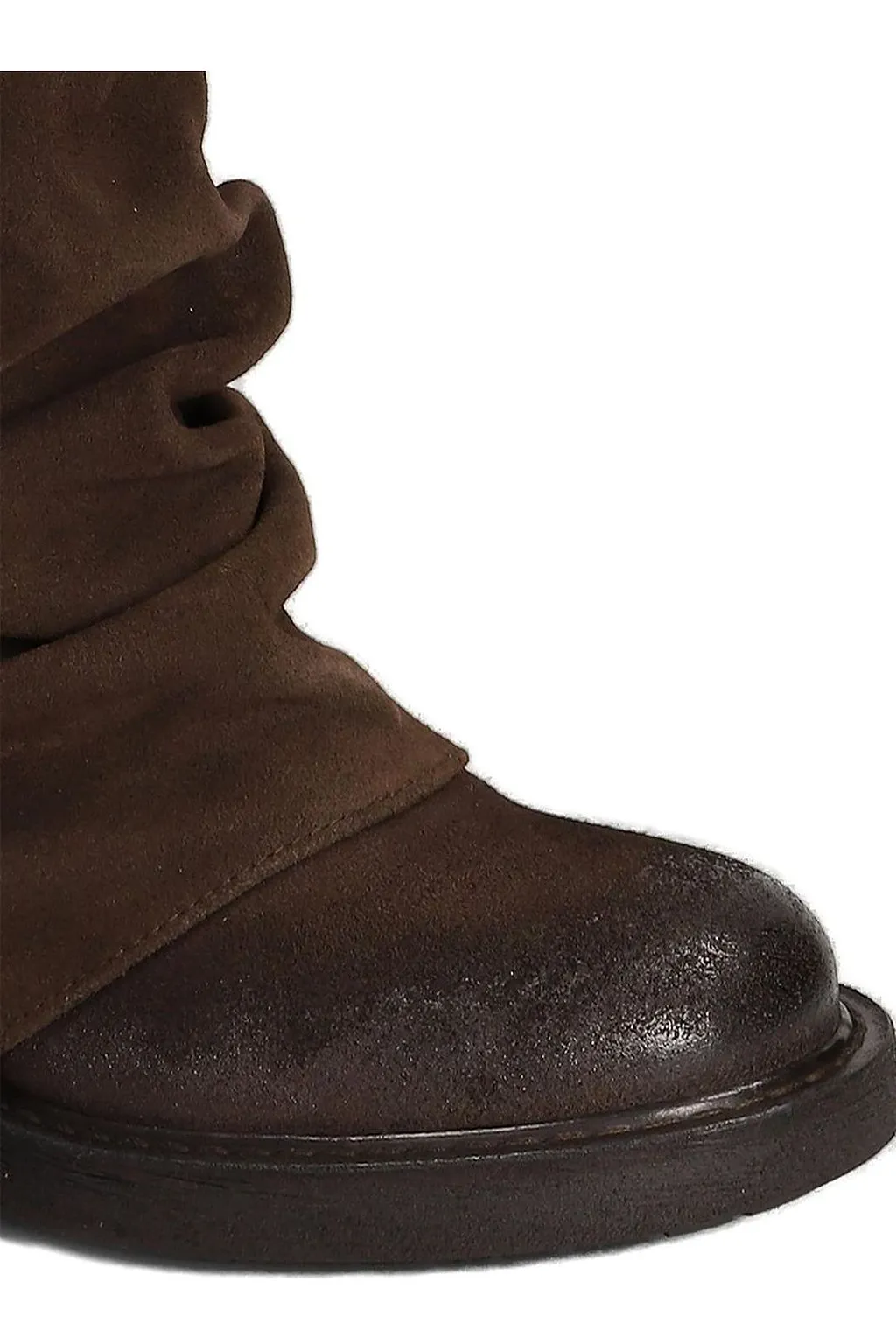 Metisse Slouchy-Effect Distressed-Finish Pull-On Boots