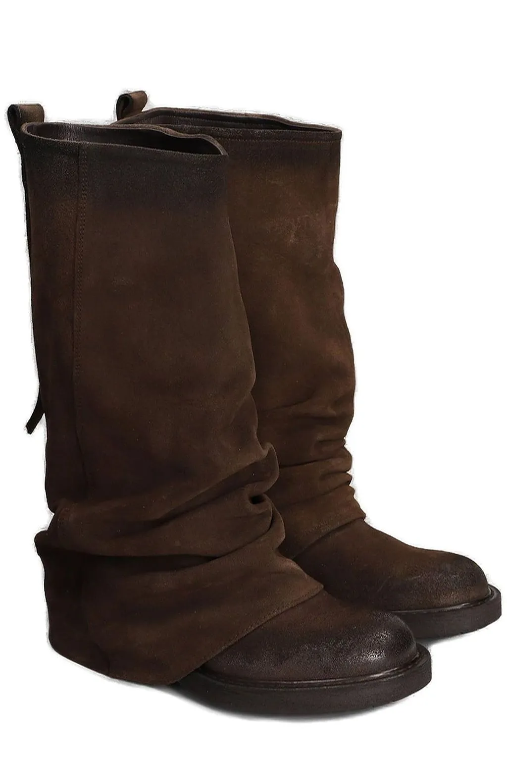 Metisse Slouchy-Effect Distressed-Finish Pull-On Boots