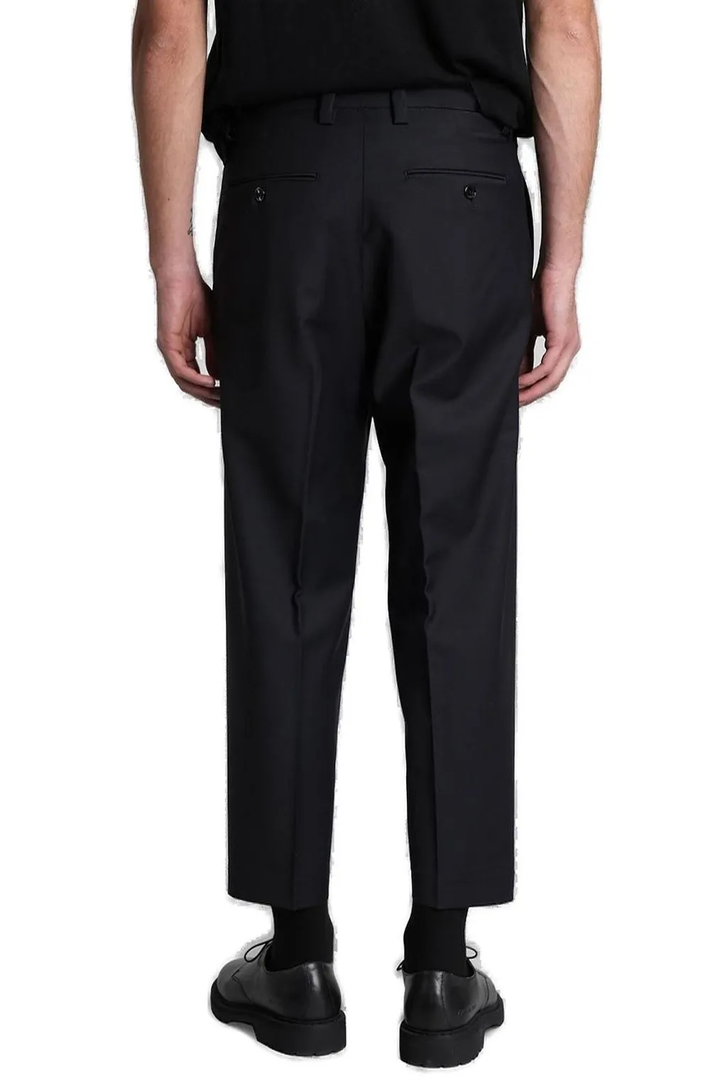 Michael Coal Cropped Straight-Leg Trousers