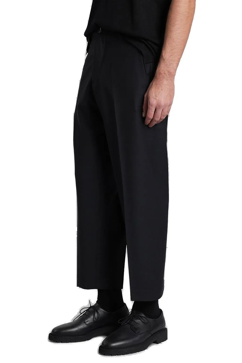 Michael Coal Cropped Straight-Leg Trousers
