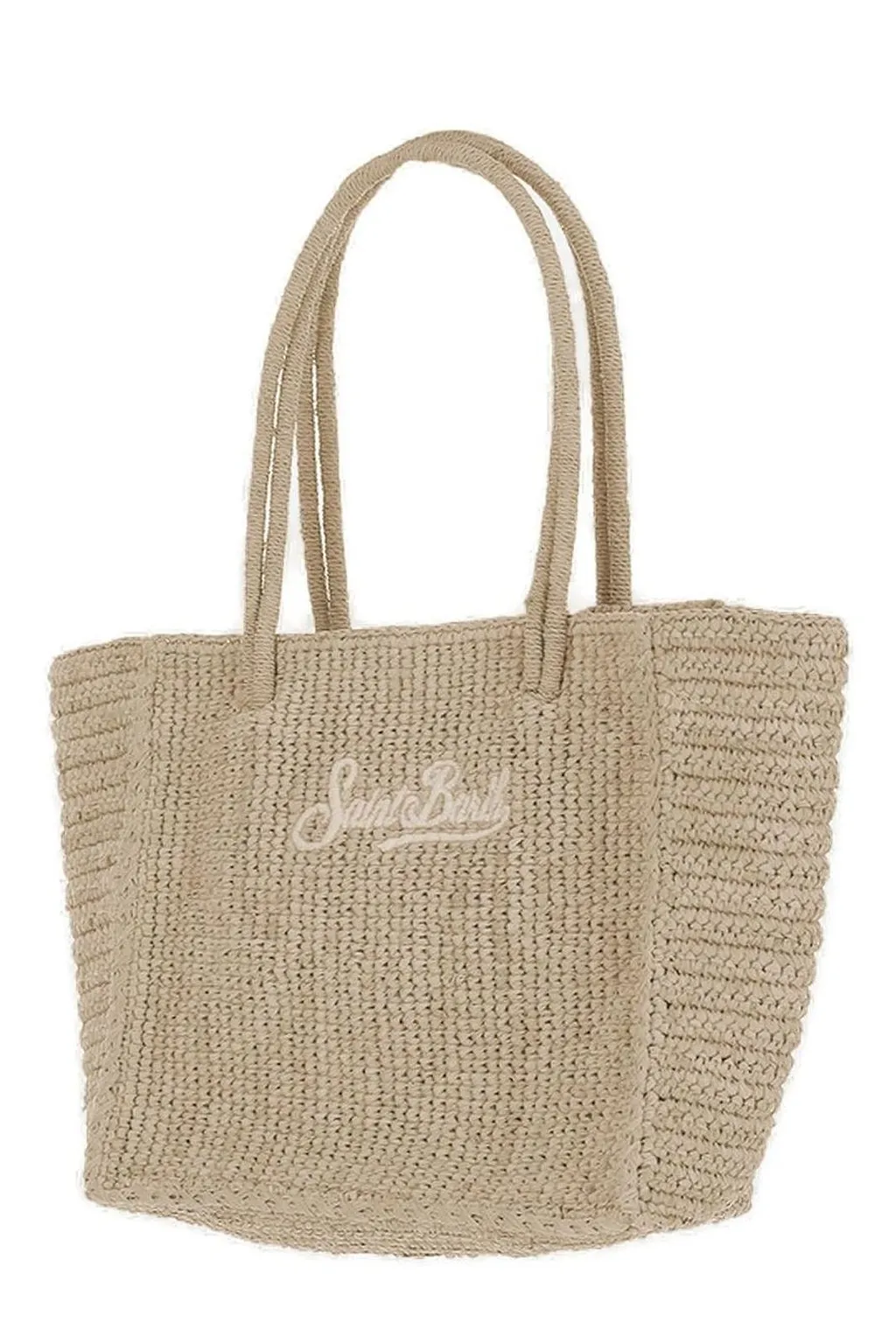 Logo-Embroidered Woven Tote Bag
