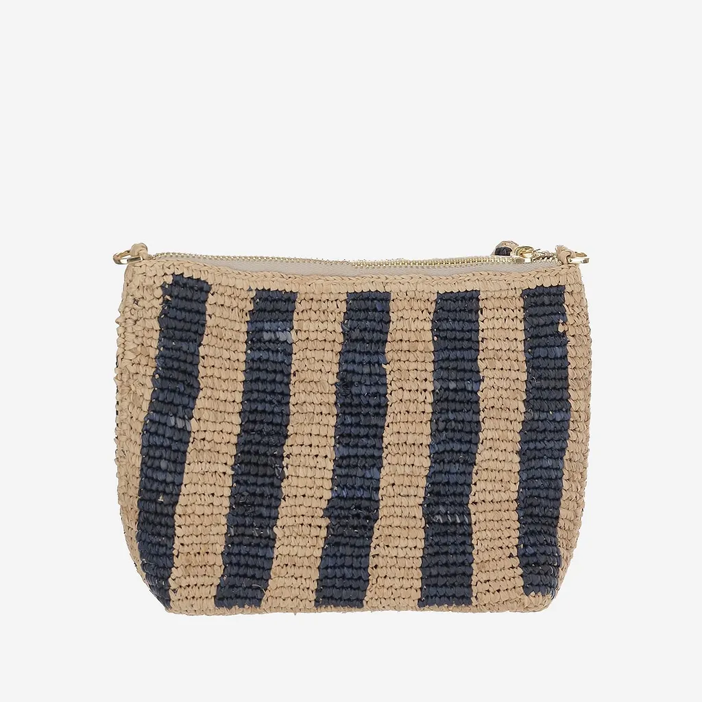 Mc2 Saint Barth Raffia Striped Wristlet Bag