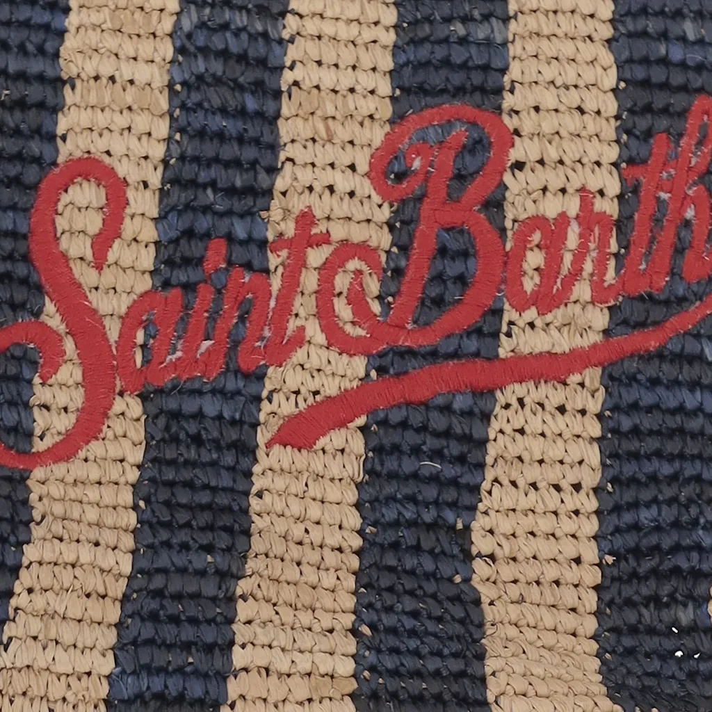 Mc2 Saint Barth Raffia Striped Wristlet Bag