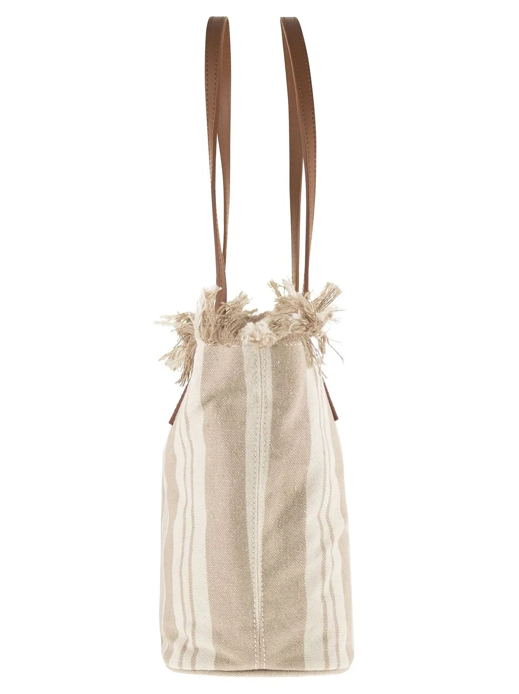 Striped Fringed Tote Bag