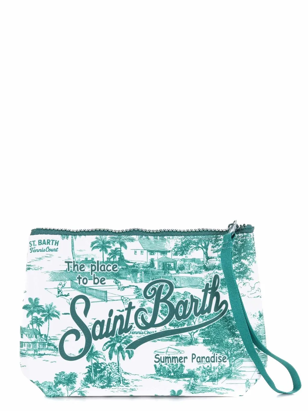 Toile Print Wristlet Bag