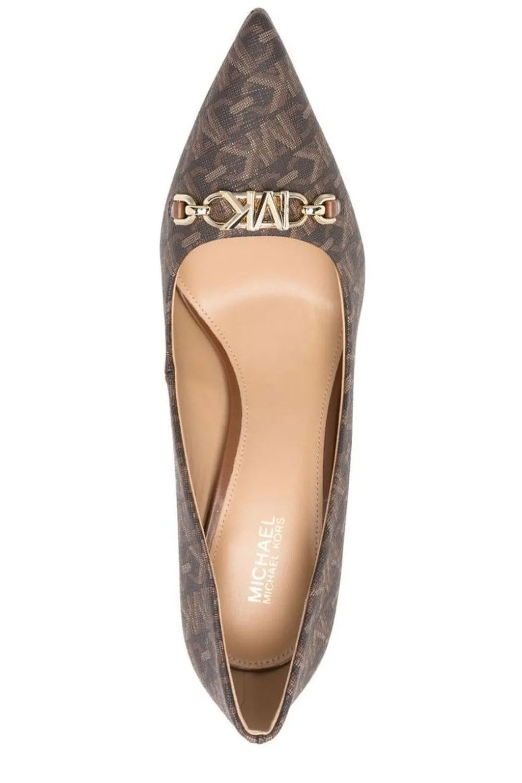 Michael Kors Tiffanie Logo Chain Heeled Pumps