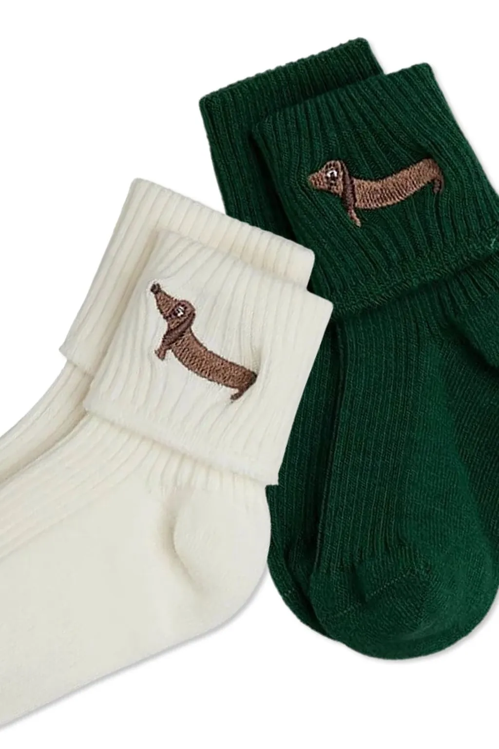Mini Rodini Dog-Embroidered Two-Pack Socks