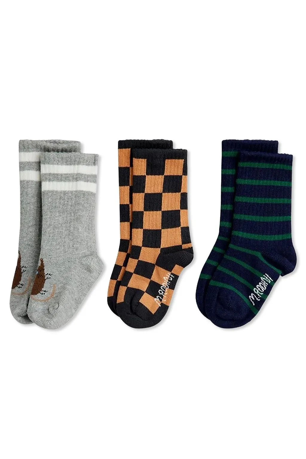 Mini Rodini Elephant Shrew 3-Pack Socks