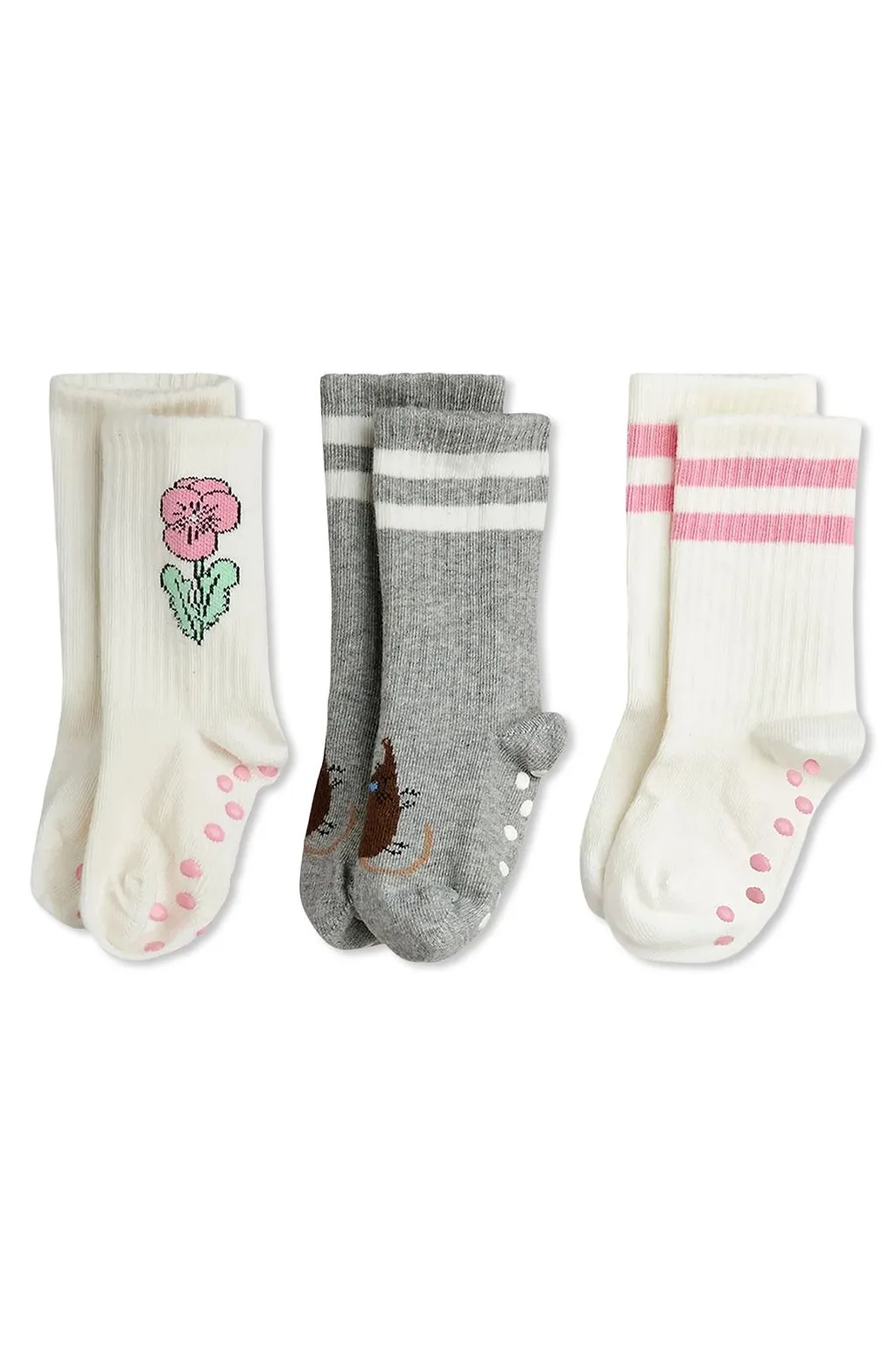 Mini Rodini Elephant Shrew 3-Pack Anti-Slip Socks