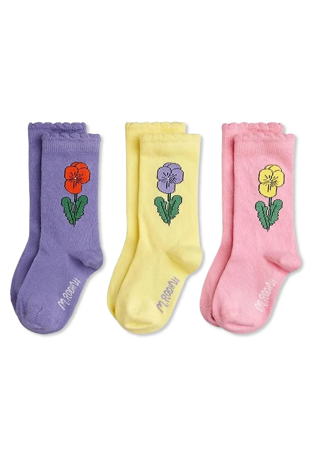 Mini Rodini Floral-Intarsia Three-Pack Socks