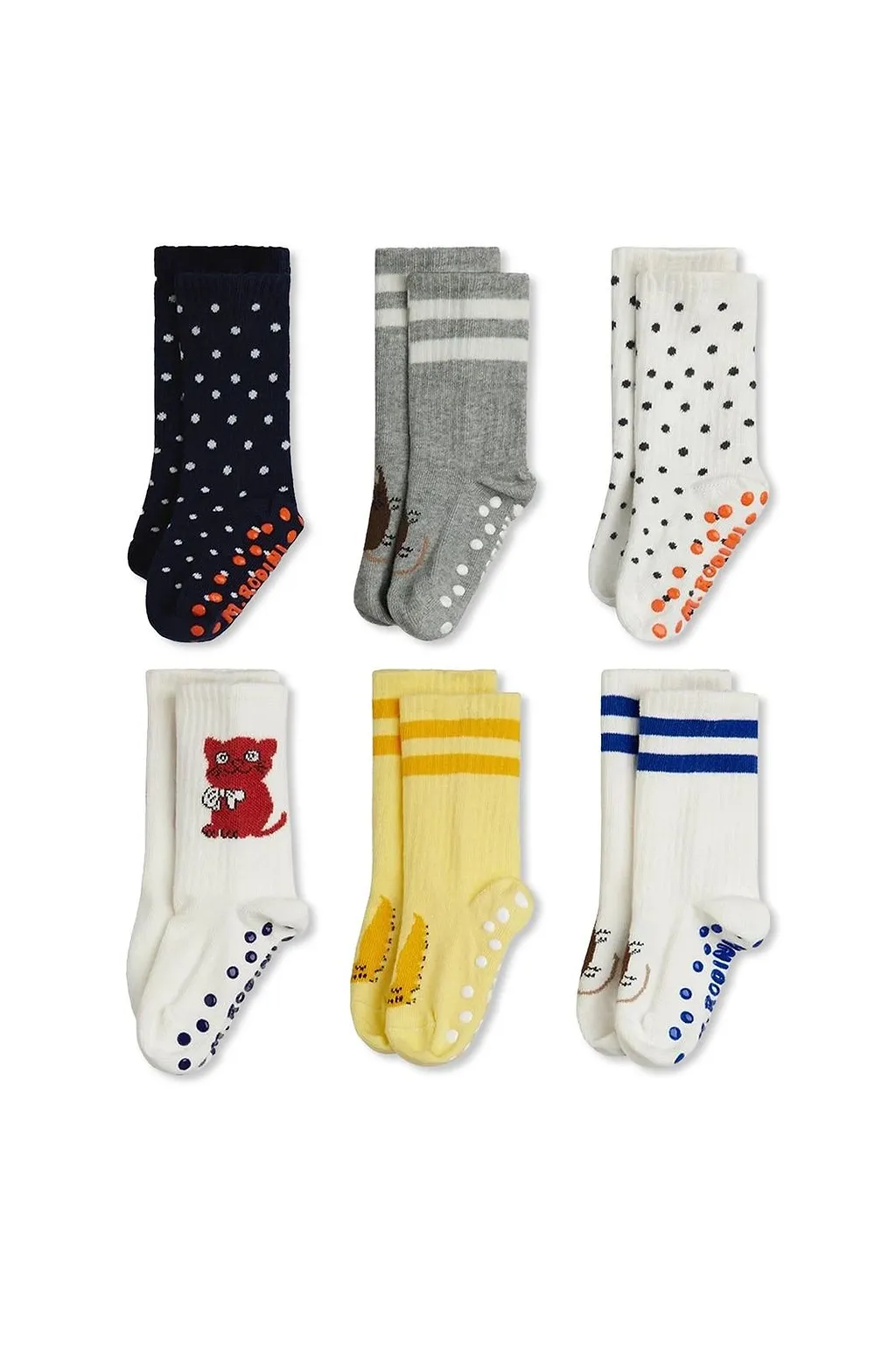 Mini Rodini Pattern-Intarsia Six-Pack Socks
