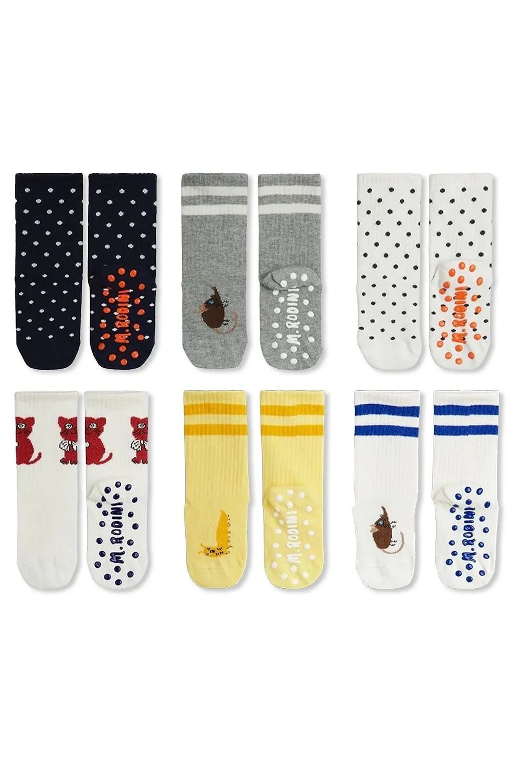 Mini Rodini Pattern-Intarsia Six-Pack Socks