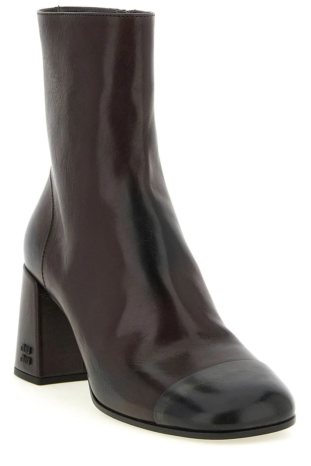 Miu Miu Block-Heeled Zipped Ankle Boots