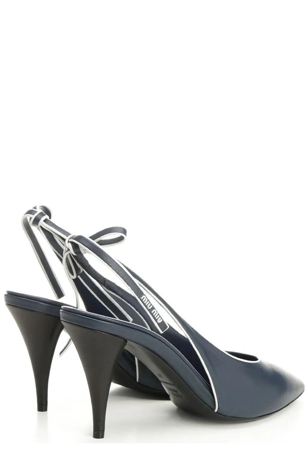 Miu Miu Bow-Detailed Pointed-Toe Slingback Pumps