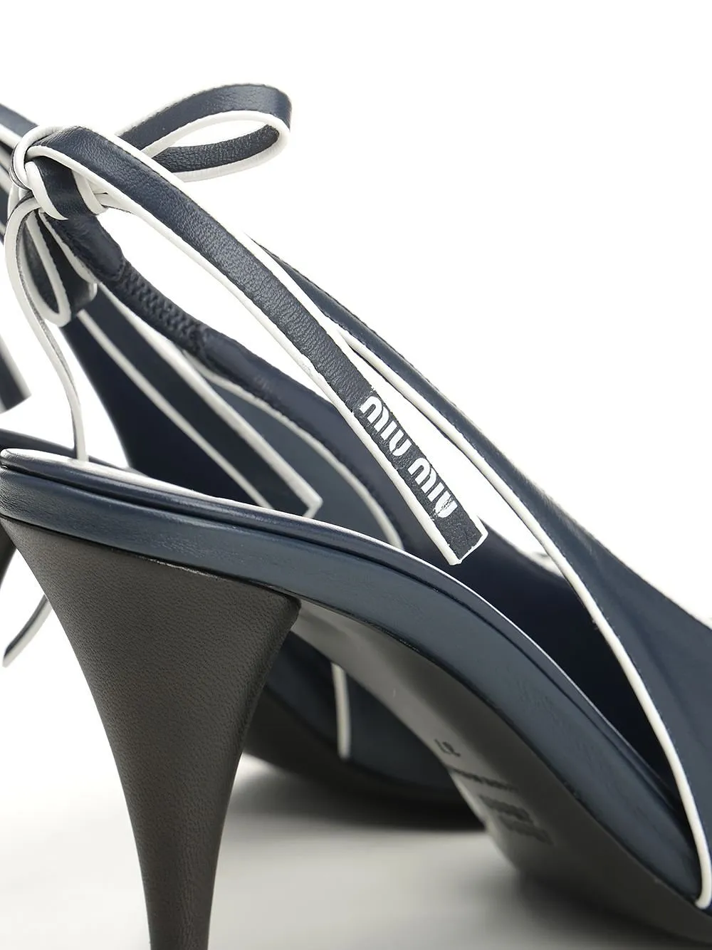 Miu Miu Bow-Detailed Pointed-Toe Slingback Pumps