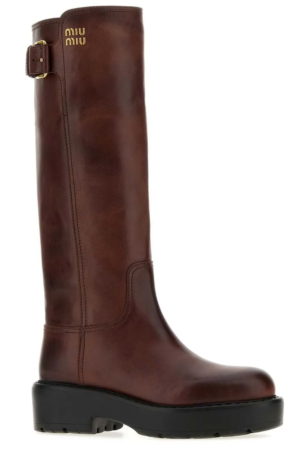 Miu Miu Buckled Knee-High Boots
