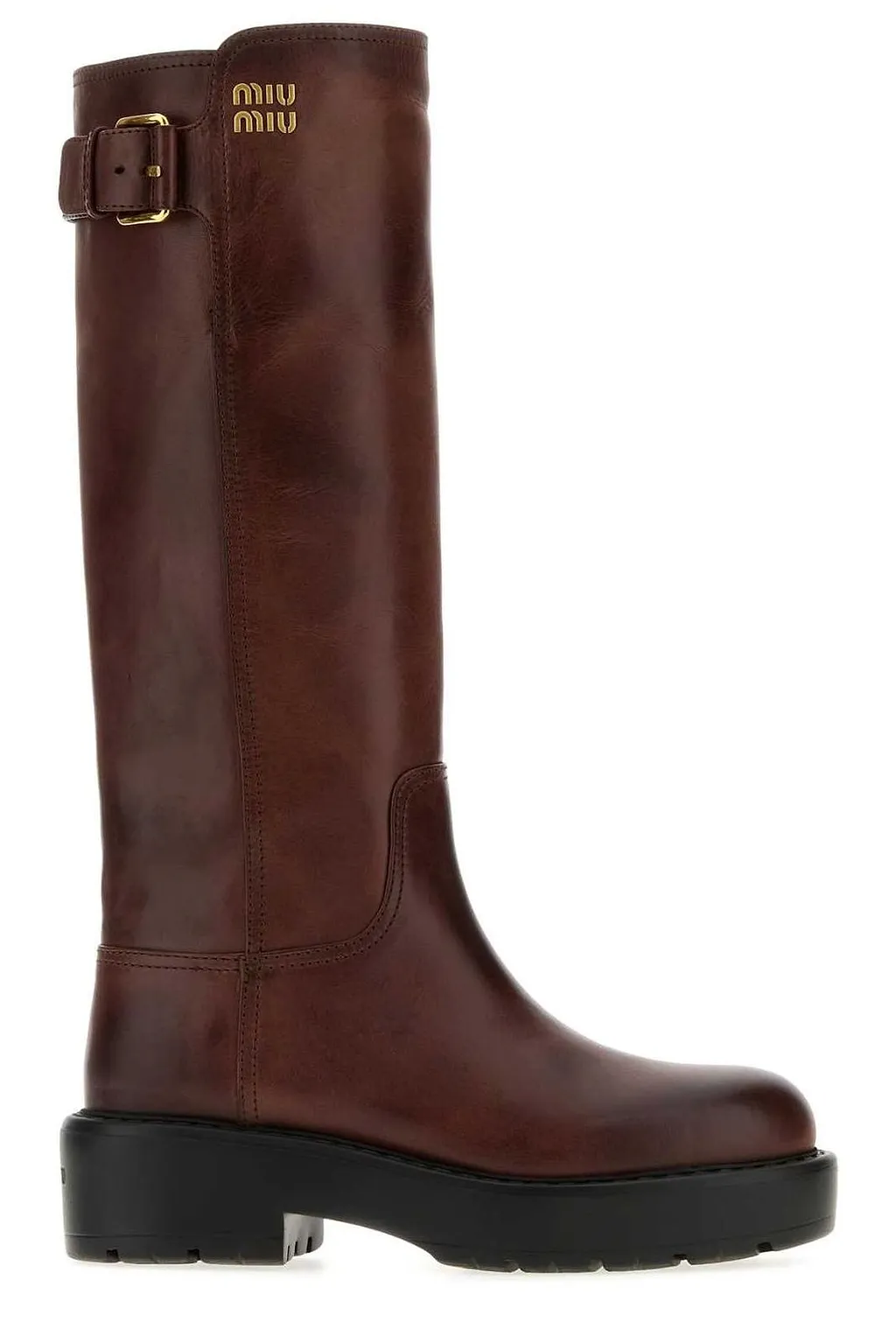 Miu Miu Buckled Knee-High Boots