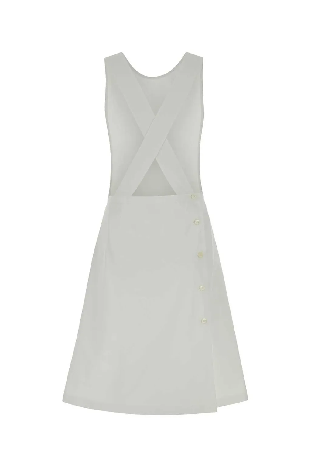 Pinafore-Style Sleeveless Midi Dress