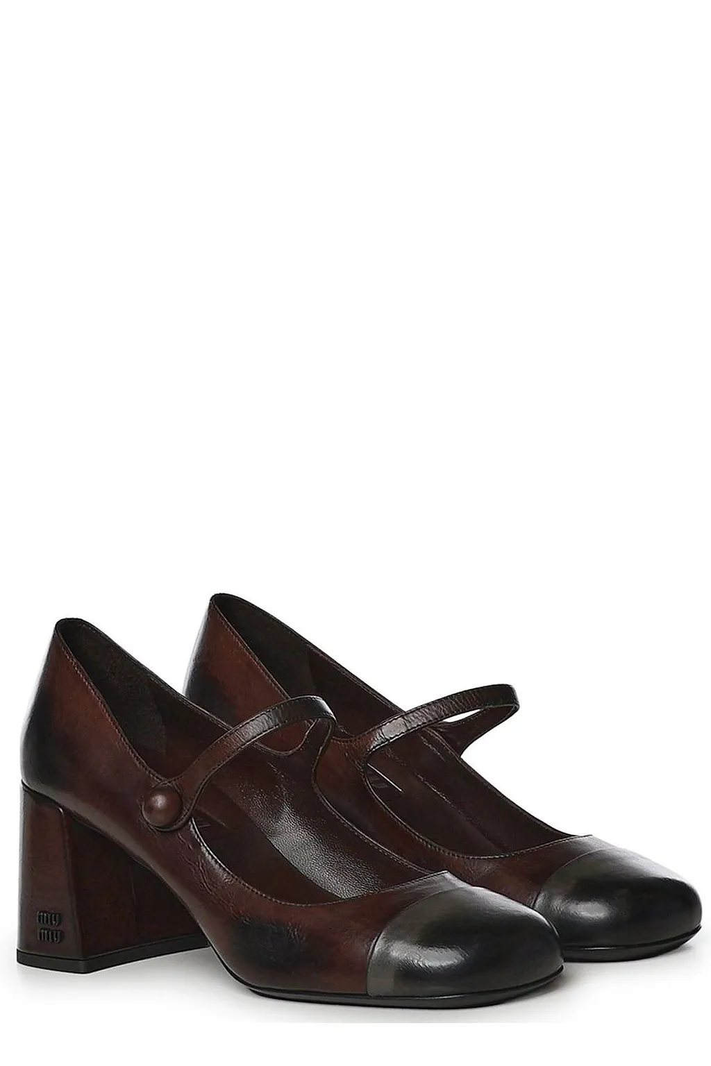 Miu Miu Cap-Toe Mary Jane Heeled Pumps