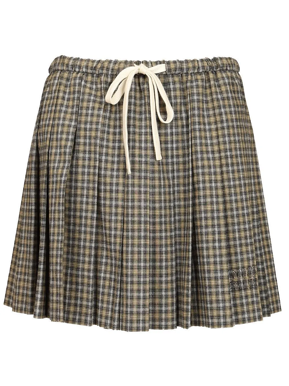 Checked Pleated Mini Skirt