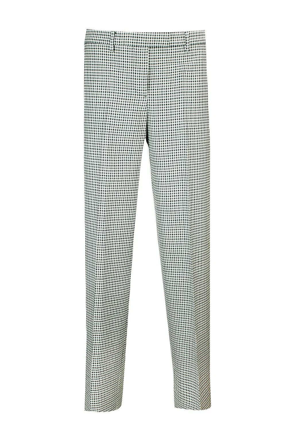 Checked Straight Leg Trousers