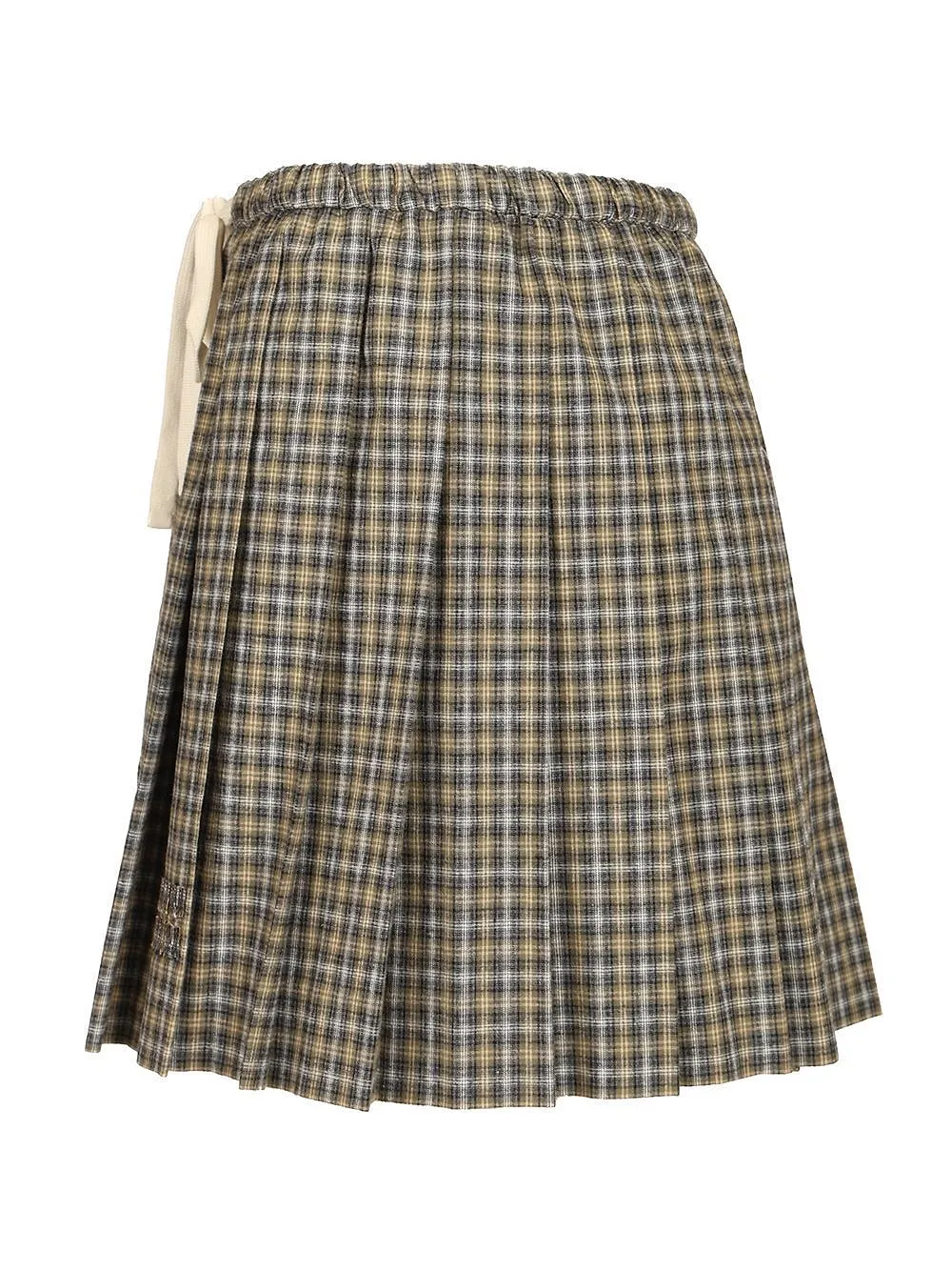 Checked Pleated Mini Skirt