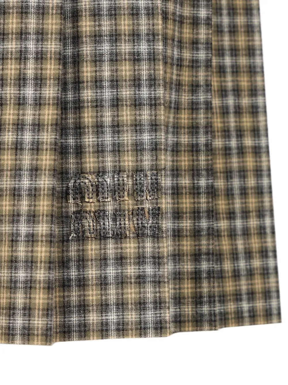 Checked Pleated Mini Skirt