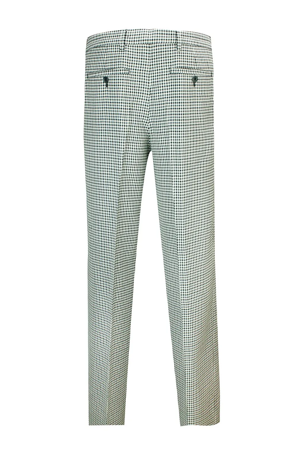 Checked Straight Leg Trousers