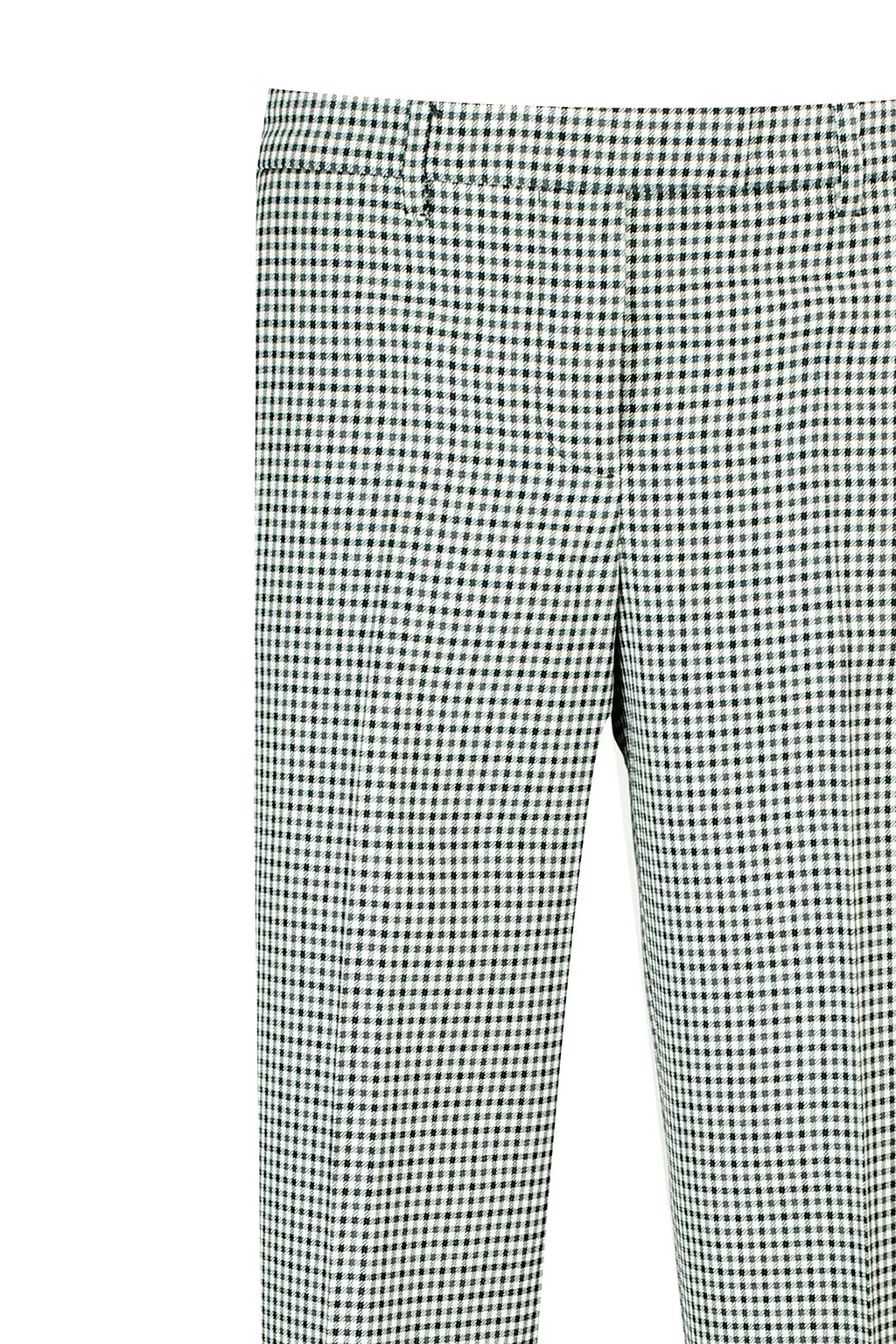 Checked Straight Leg Trousers