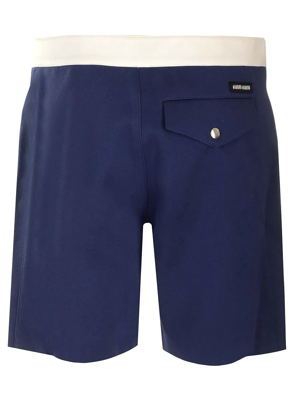 Miu Miu Contrasting-Waistband Drawstring Satin Shorts