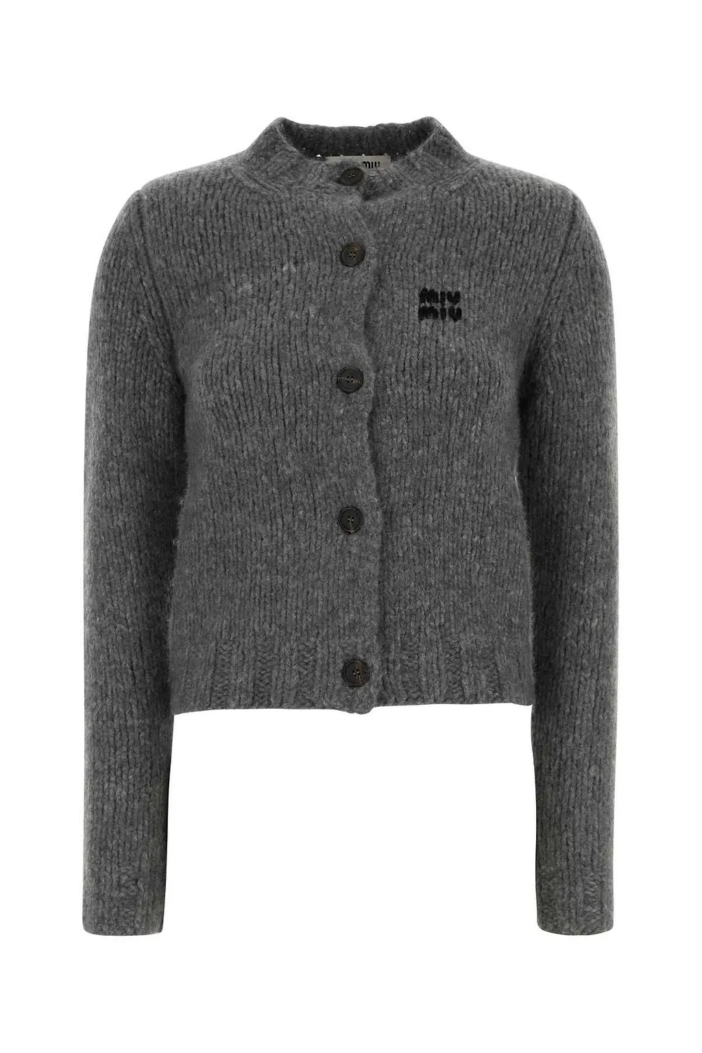 Miu Miu Crewneck Button-Up Cardigan