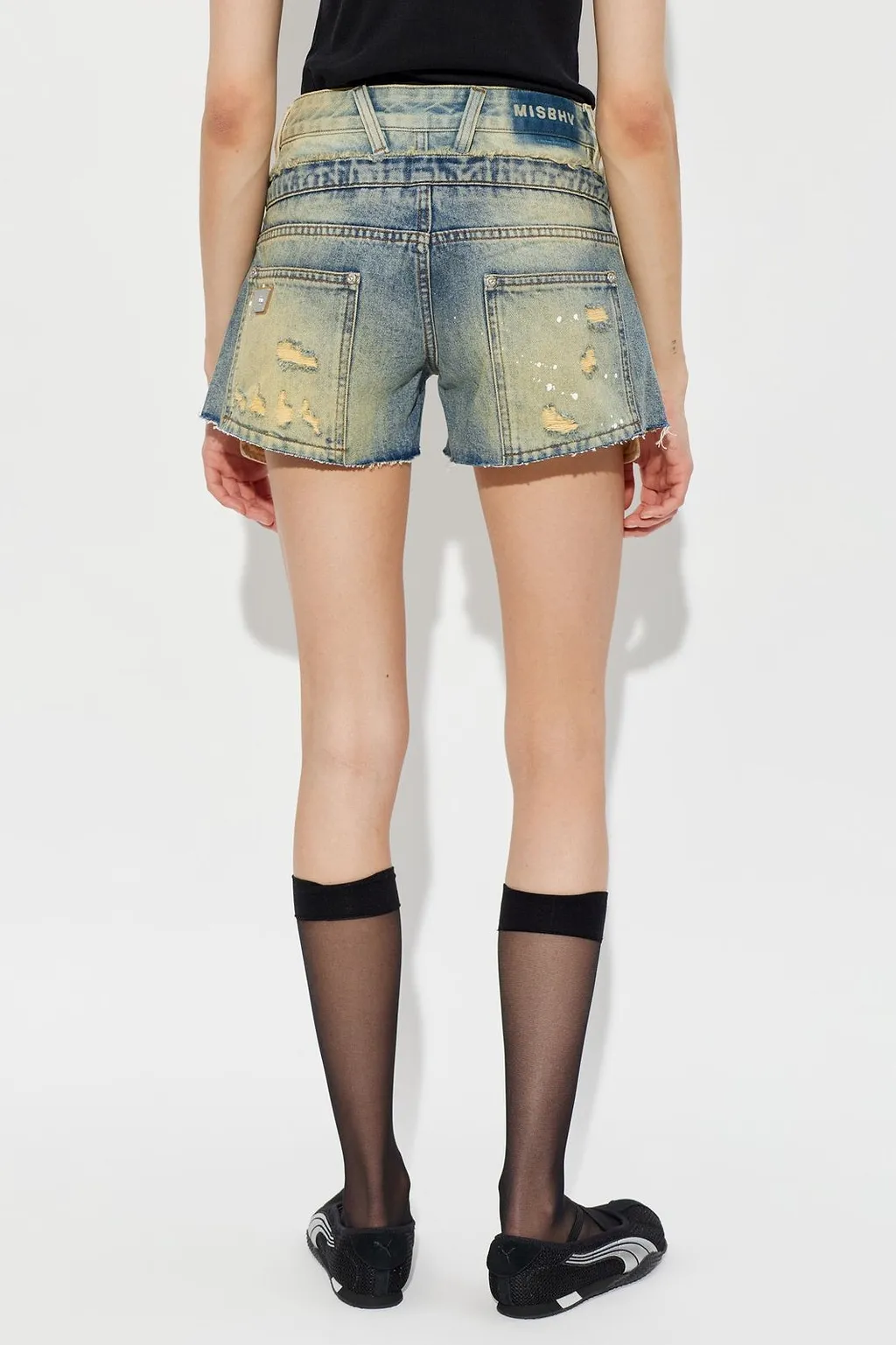 Misbhv Distressed Cutoff Denim Shorts